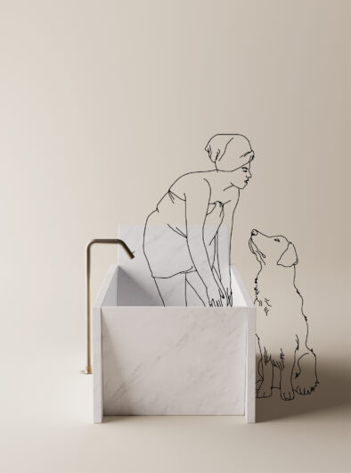 Design sketch by Jean Nouvel Face-a-face bathtub